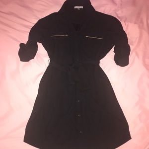 *EXPRESS* Black Long Sleeve Portofino Shirt Dress